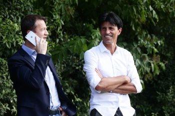 Auf einer Wellenl&auml;nge: Sportdirektor H&uuml;bner (re.) und Sportvorstand Bobic