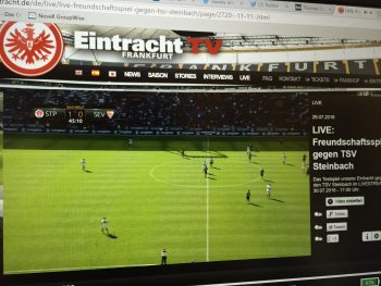 Gestern gab es kurz Irritationen um ein falsches Spiel auf Eintracht TV.