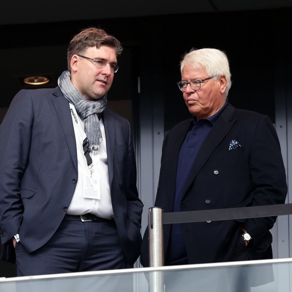 Können im kommenden Jahr auf mehr Fernsehgelder hoffen. Vorstand Axel Hellmann (li.) und Aufsichtsratvorsitzender Wolfgang Streubing (re.)