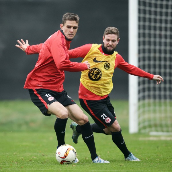 Stendera und Flum im Training