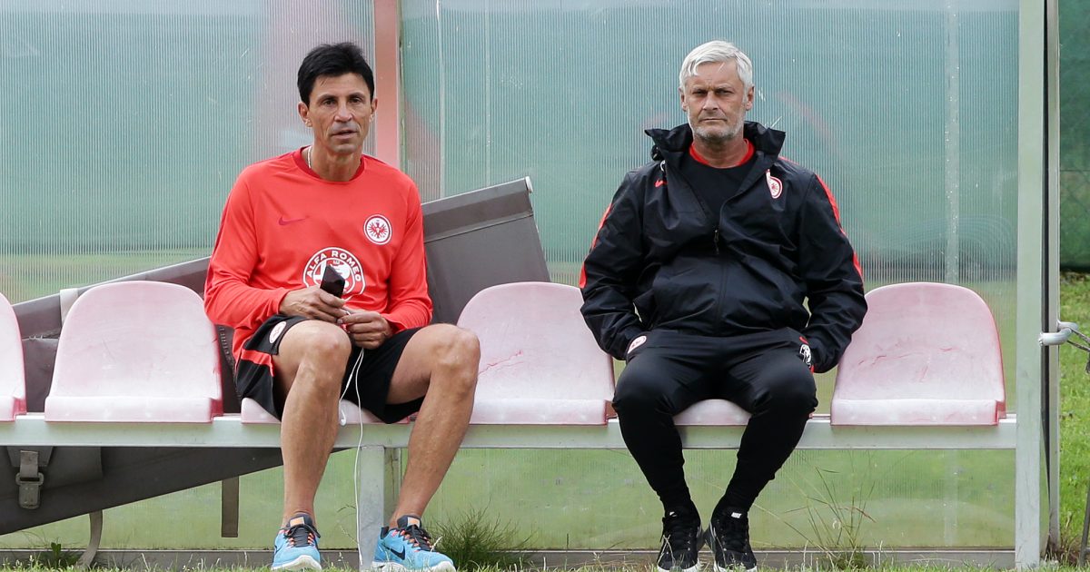 Auf der Suche nach neuen Spielern. Bruno Hübner (li.) und Armin Veh (re.)