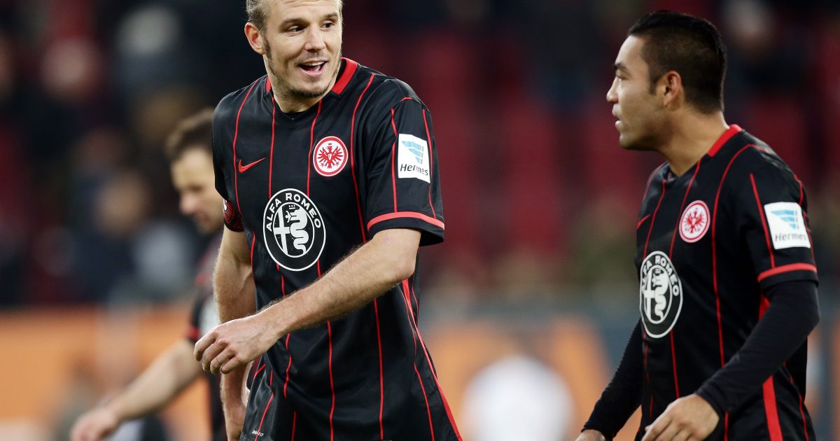 Alex Meier und Marco Fabián nach dem Spiel in Augsburg