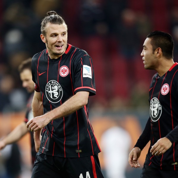 Alex Meier und Marco Fabián nach dem Spiel in Augsburg