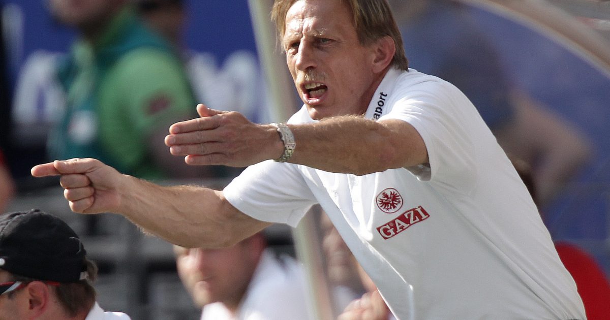 Christoph Daum zeigte auch in Frankfurt vollen Einsatz, blieb allerdings erfolglos.