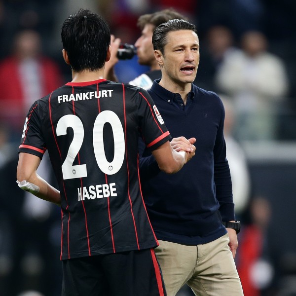 Möchten weiterhin miteinander arbeiten. Makoto Hasebe (li.) und Niko Kovac (re.)