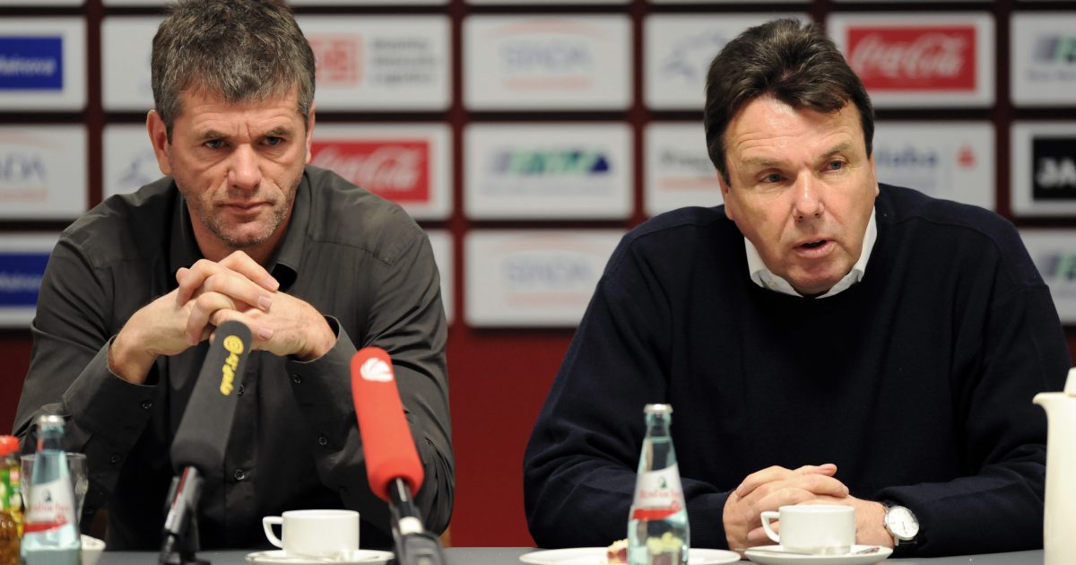 Heribert Bruchhagen und Ex-Trainer Friedhelm Funkel arbeiteten von 2044 bis 2009 zusammen bei der Eintracht.