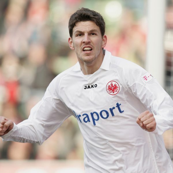 Evangelos Mantzios schlug bei der Eintracht nicht ein, traf aber in Leverkusen.