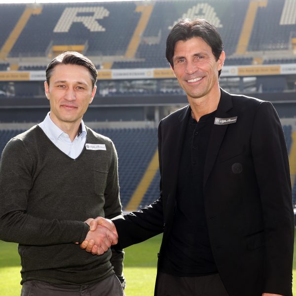  Bruno Hübner und Niko Kovac bei dessen Vorstellung am 8. März 2016.