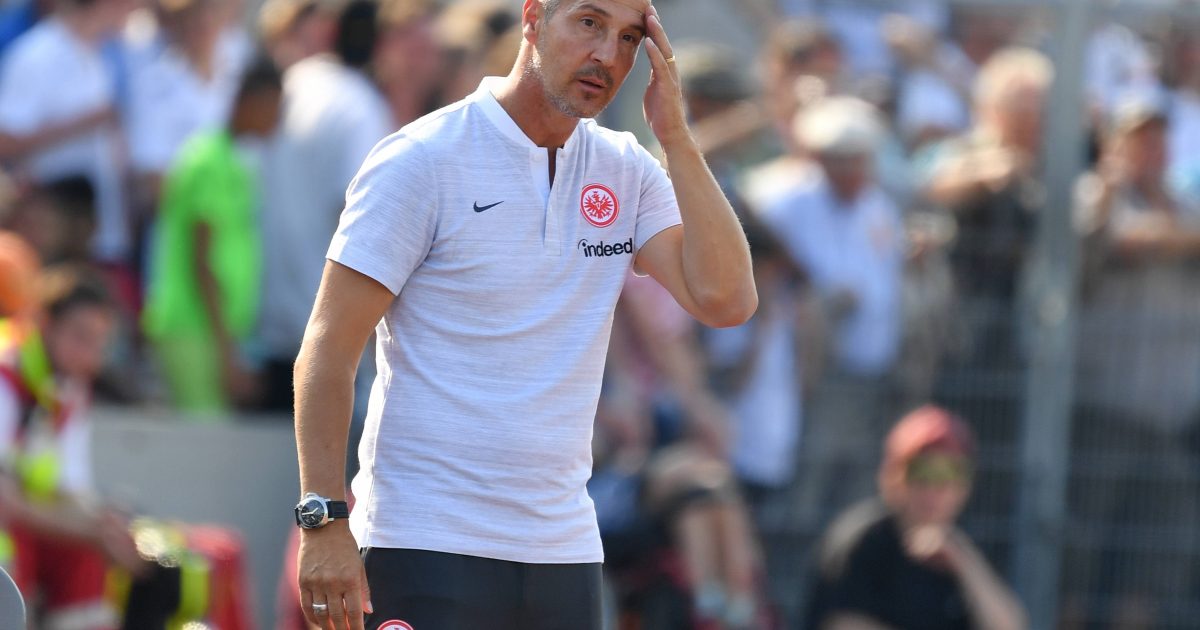  Das hatte sich der neue Trainer Adi Hütter sich ganz anders vorgestellt. Die Eintracht steht nun bereits vor dem Bundesliga-Start unter Druck. (Bild: imago/Sven Simon)