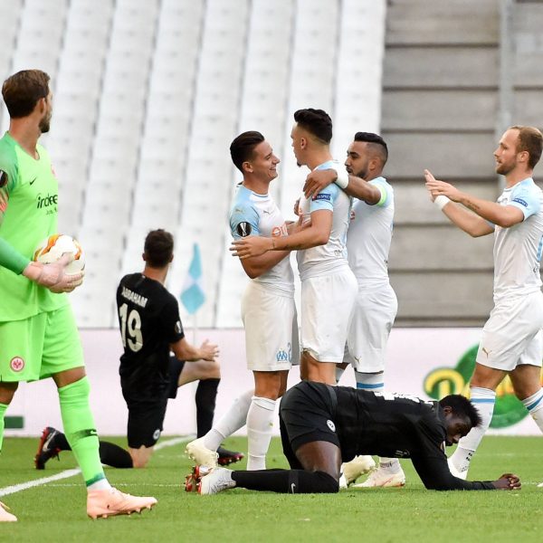  Da ist es passiert. Ocampos trifft zum 1:0 für OM. Foto: Imago/Panoramic