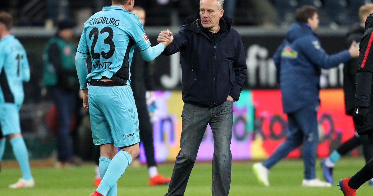 Christian Streich lobt die SGE. Und kann wohl auf Luca Waldschmidt bauen. (Foto: Rhode)