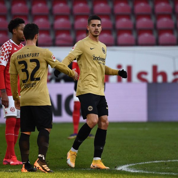  André Silva brachte due SGE in Mainz in Front. (Bild: imago images / Jan Huebner)