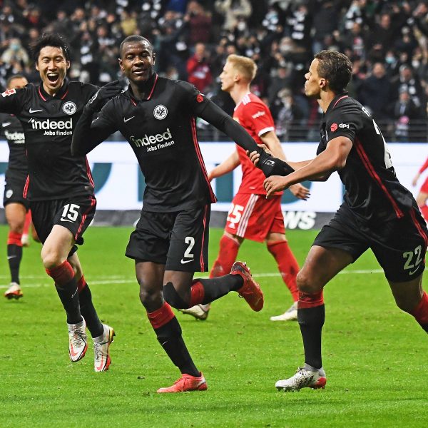  Evan N'Dicka erzielte im letzten Heimspiel gegen Union in der Nachspielzeit den Siegtreffer. (Foto: IMAGO / Jan Huebner)