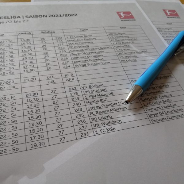  Die Spieltage 22 bis 27 wurden genau terminiert.