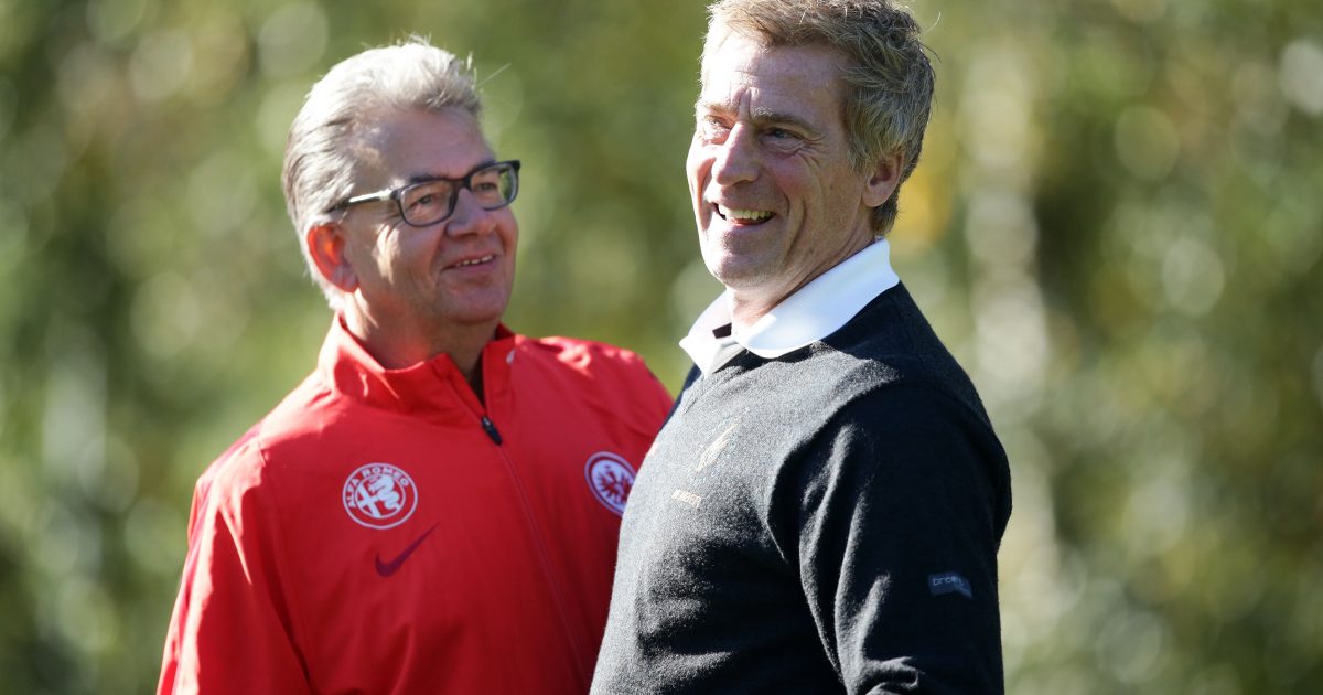  Uli Stein (re.) bei seiner zweiten Leidenschaft, dem Golfen, 2015 in Bad Homburg mit Rainer Falkenhain. (Bild: Heiko Rhode)