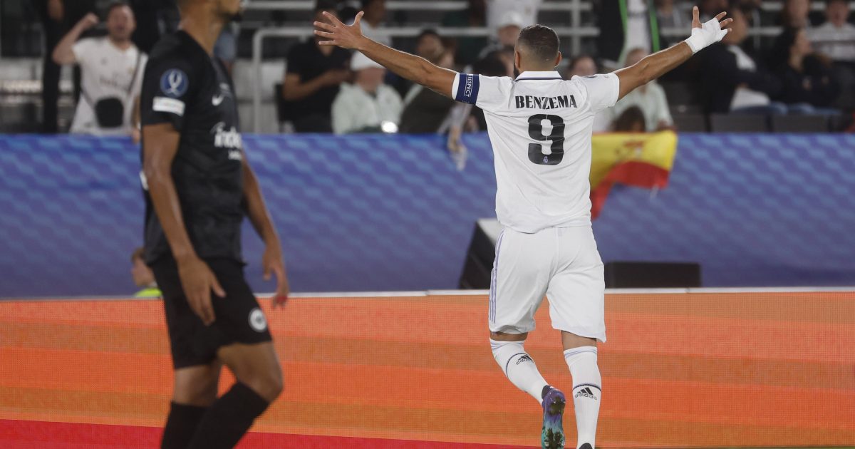  Benzema jubelt, Sow schaut hinterher. (Foto: IMAGO / Agencia EFE)