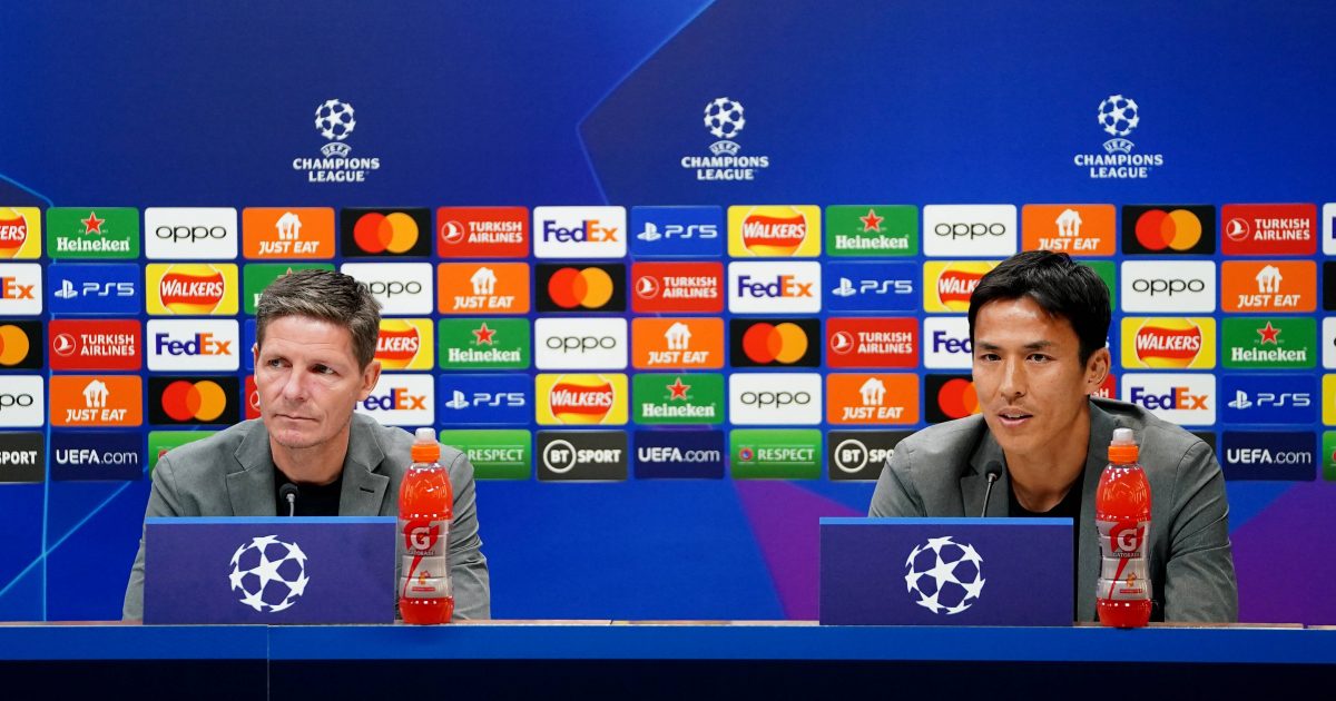 Glasner und Hasebe auf der Pressekonferenz vor dem Spiel gegen Tottenham Hotspur (Foto: MAGO / PA Images)