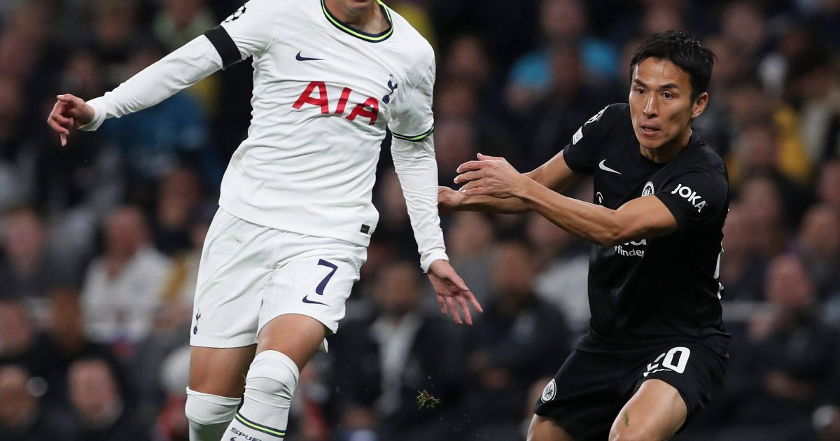  Hasebe wird der Eintracht fehlen. Hier noch im Duell mit Heung-min Son. (Foto: IMAGO / Shutterstock)