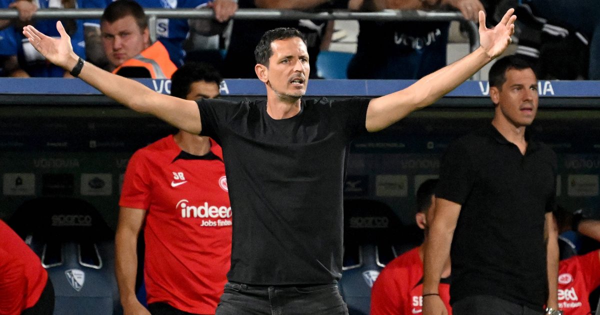  Dino Toppmöller bleibt weiterhin mit der SGE in ungeschlagen. (Foto: IMAGO / Jan Huebner)