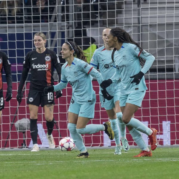  Die SGE-Frauen hatten gegen den FC Barcelona oft das Nachsehen. (Foto: IMAGO / Beautiful Sports9