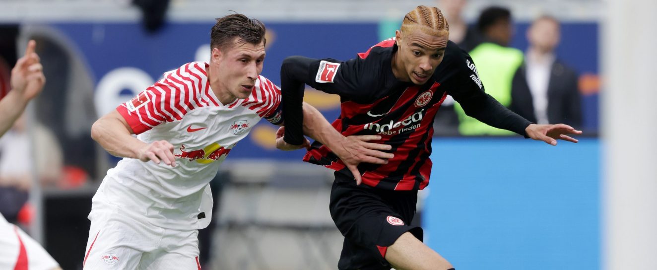 Hugo Ekitike - hier gegen RB Leipzig in der vergangenen Saison - zeigt seine Dynamik.